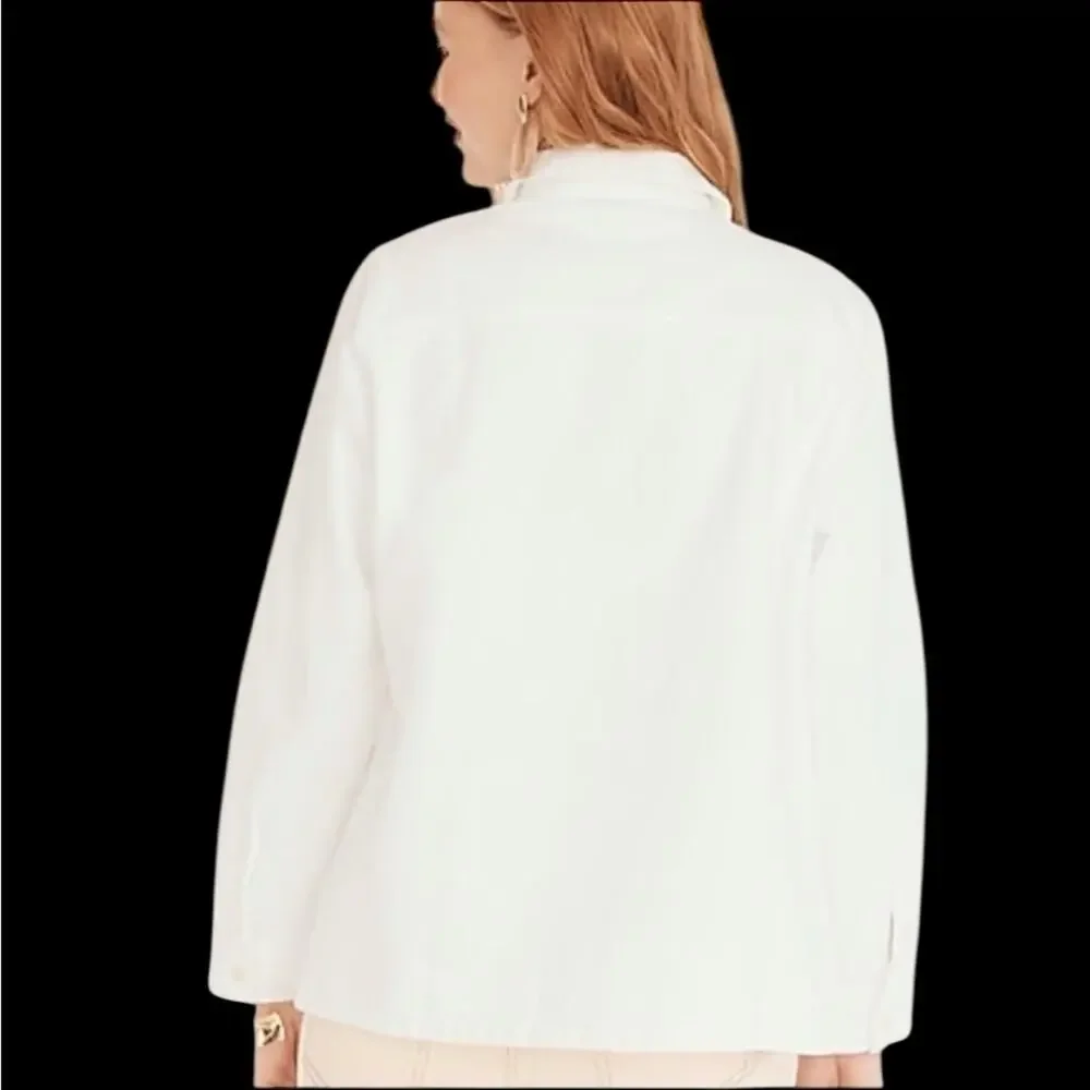 J‎ Crew White Garment-dyed chore jacket XS white